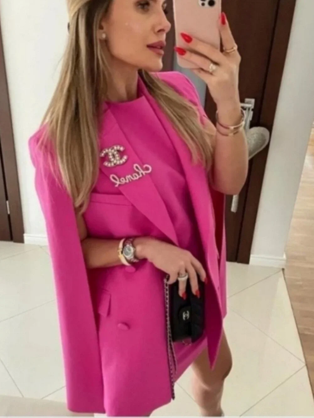 Zara blazer cape pink Size L